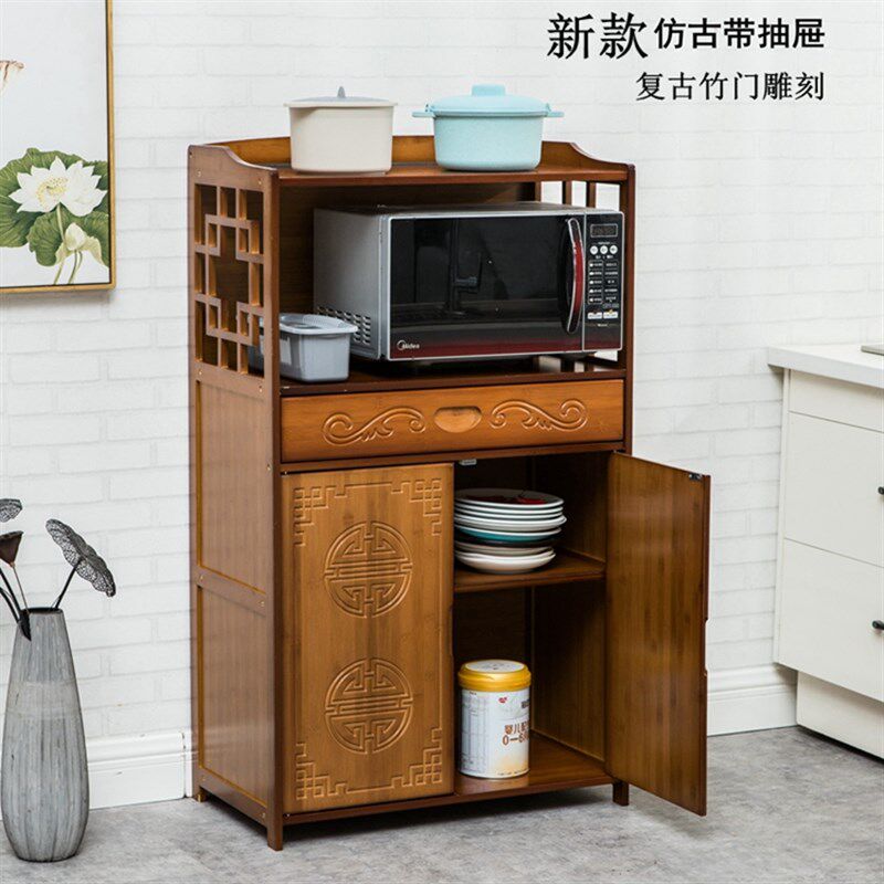 置物柜客厅家用茶水柜简约经济竹中式餐边柜酒店角柜储物柜小碗柜