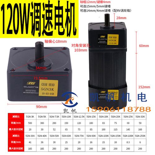OPG120W齿轮调速电机5IK120RGN-C减速机小型带电机220V正反转可调