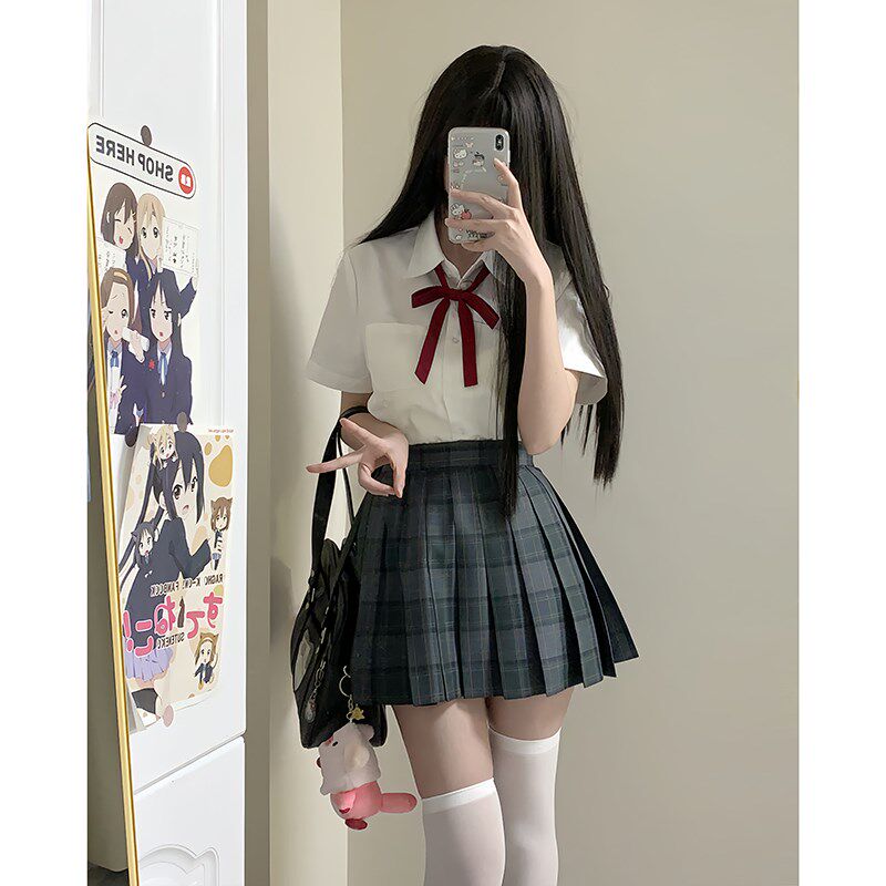 东京岁时记jk制服女基础款短袖衬衫夏款上衣学生小众外套白桃汽水