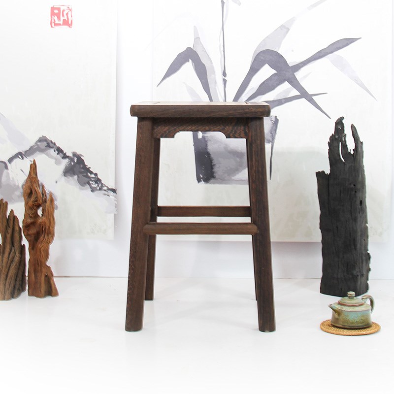 实木方凳鸡翅木中式餐桌凳原木凳长腿凳换鞋凳子茶桌凳洗脚凳