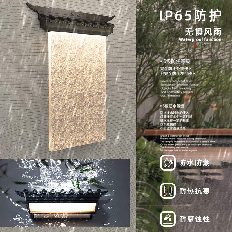 新中式壁灯户外防水墙壁灯庭院古典屋檐照明灯装饰景观灯室外壁灯