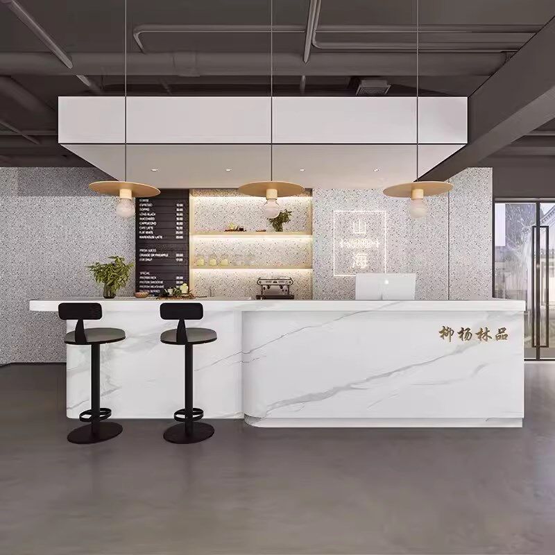 奶茶店接待柜台咖啡店接待台吧台餐饮品店店铺收银台家用接待台
