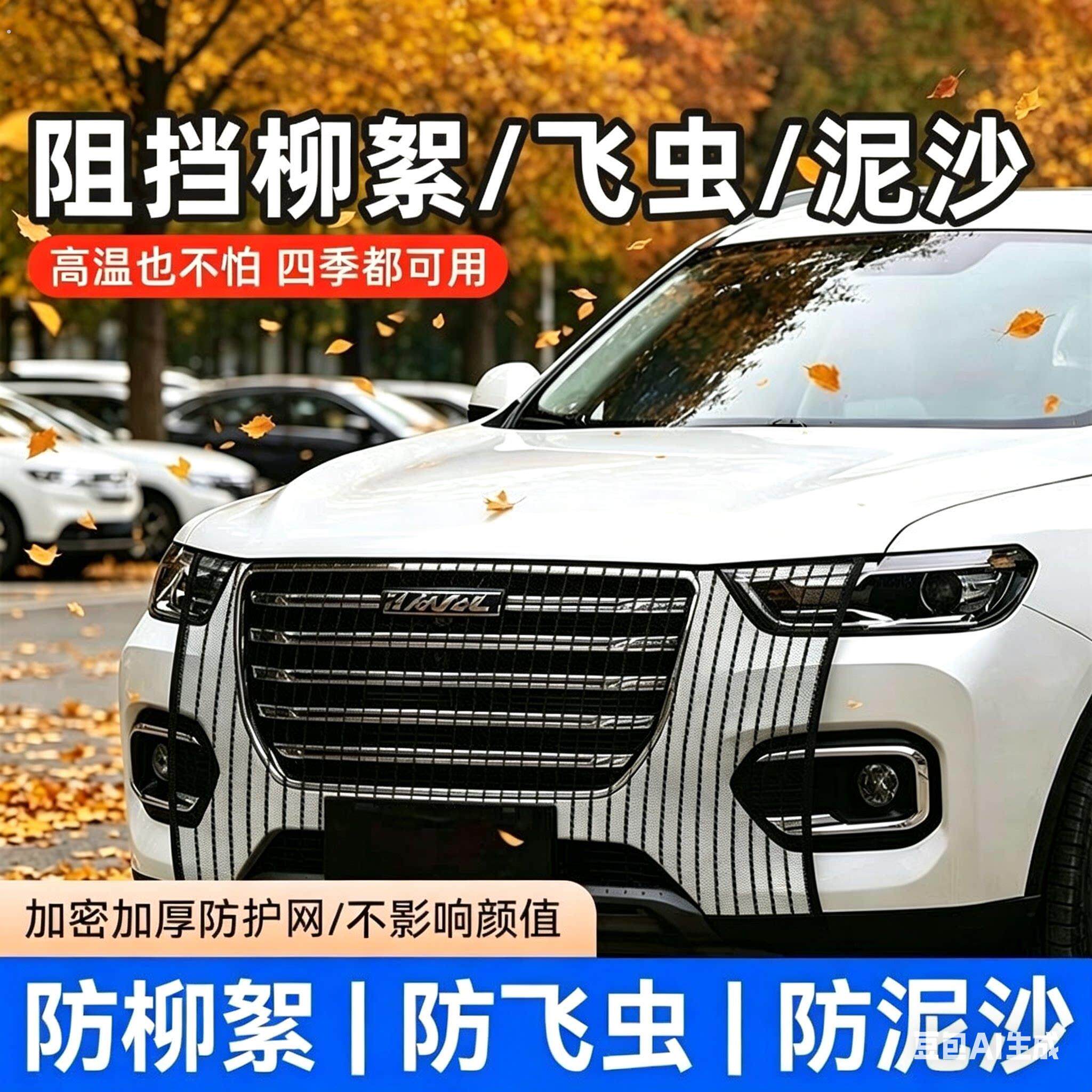 汽车水箱防护网车头防尘防柳絮蚊虫汽车前脸口罩中网防护大号通用
