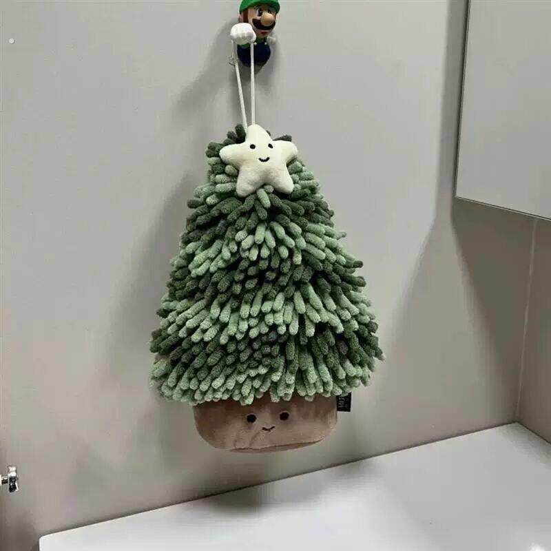 圣诞树擦手巾挂饰可爱雪超强吸水加厚防臭速干厨房卫生间浴室