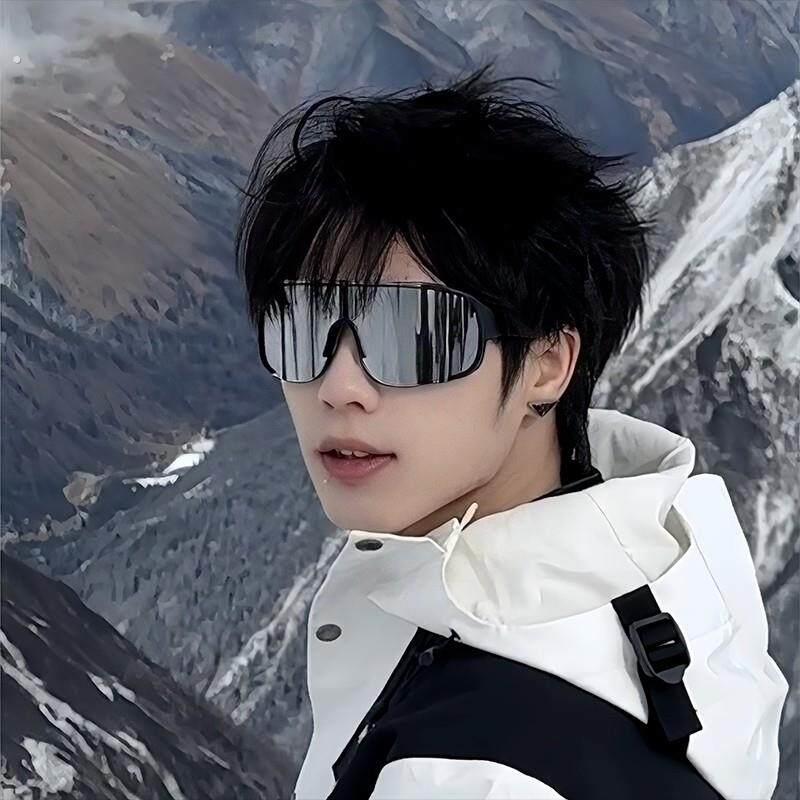 防风骑行眼镜男款潮韩版春夏季连身太阳眼镜女大脸反光运动护目滑