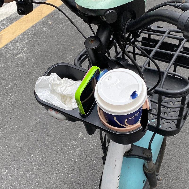 电动车水杯架放手机自行车水壶架杯托 托电动车装饰收纳二合一配