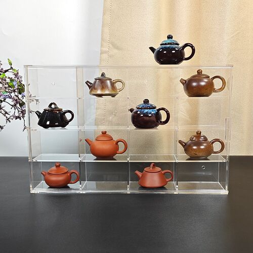 亚克力紫砂壶收纳架茶具茶杯展示架小型博古架桌面多宝阁马克杯架