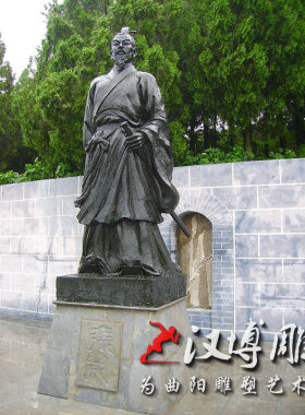 玻璃钢仿铜古代名人雕塑景观园林铸铜历史人物张良雕塑名人铜雕像
