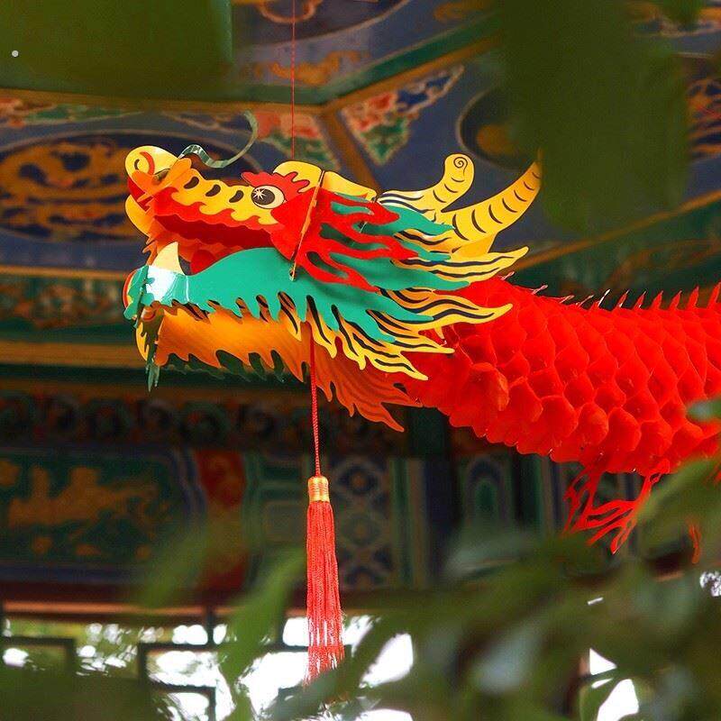 龙形灯笼2026春节龙年新年塑纸龙形灯笼装饰挂饰过年舞龙吉祥物