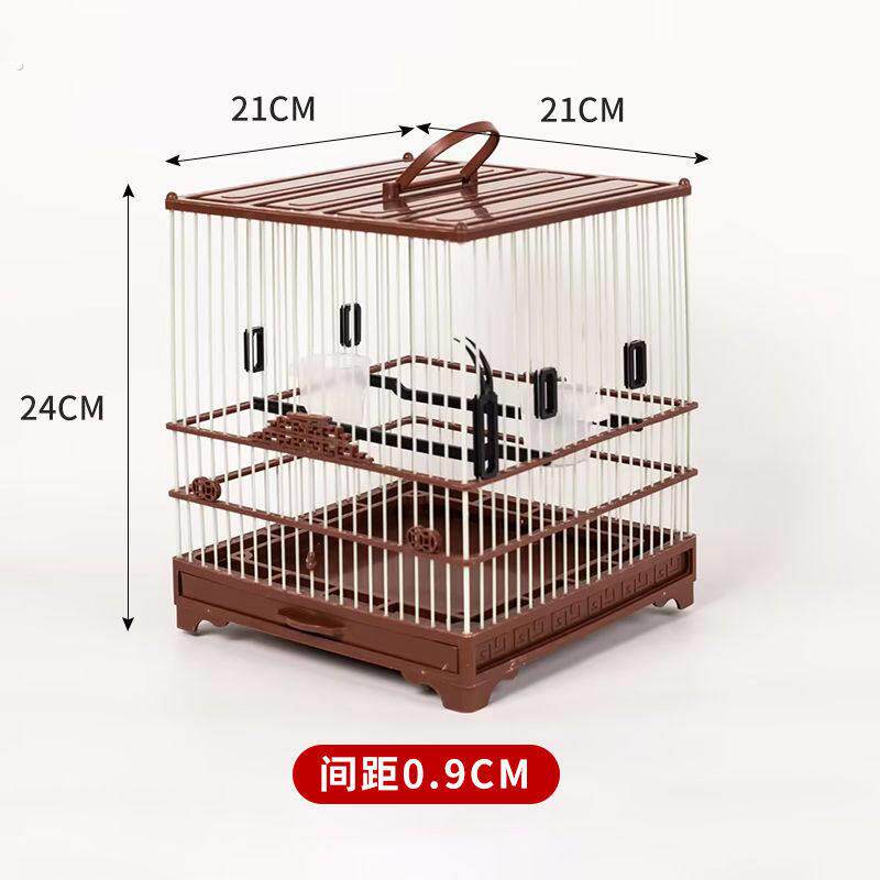 手提鸟笼带底网黄鸟被子珍珠带抽屉绣眼塑钢鸟笼加密玻璃杠秀眼笼