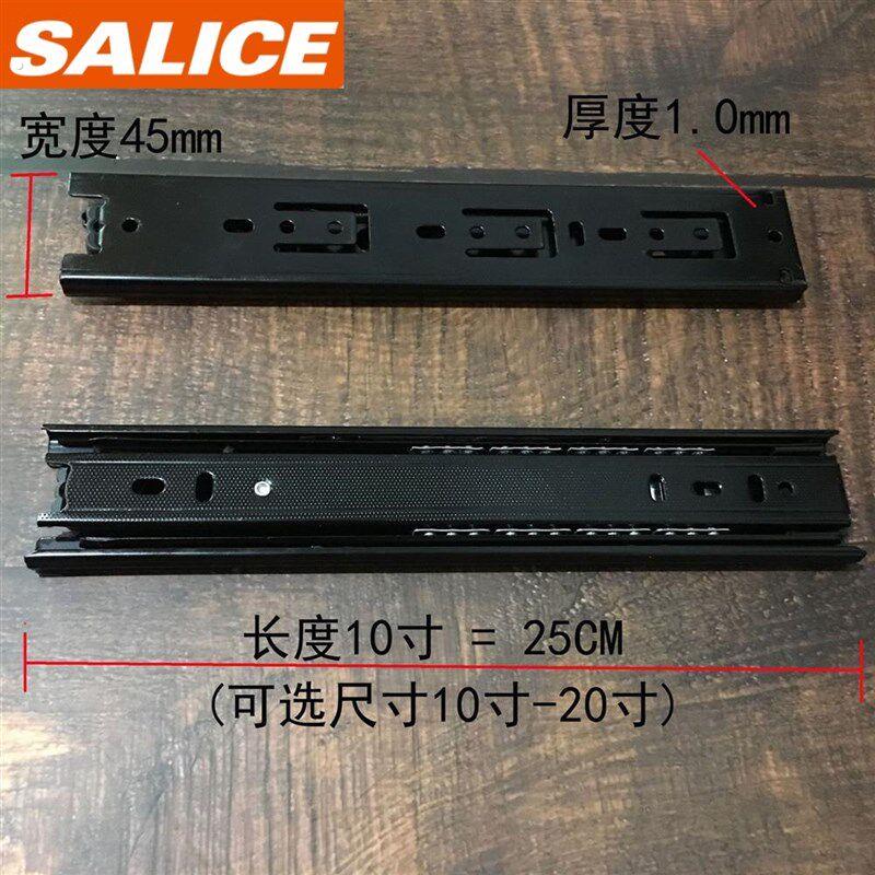 萨郦奇抽屉轨道带阻尼三节滑轨抽屉导轨缓冲静音不锈钢三节抽屉滑