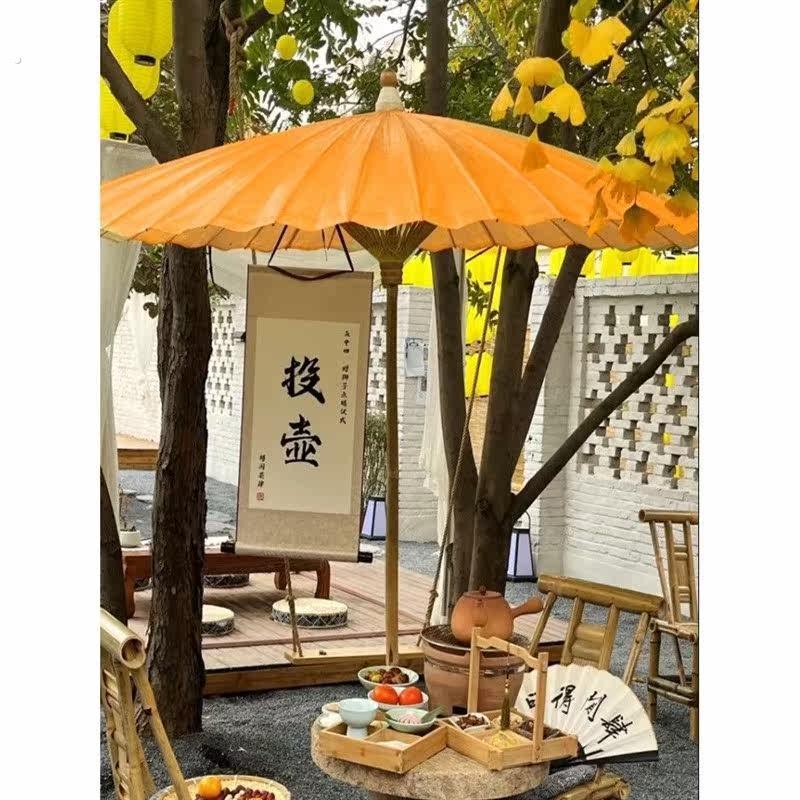 。围炉煮茶伞户外大油纸伞梦华录茶舍同款道防水满穿中式庭院遮阳