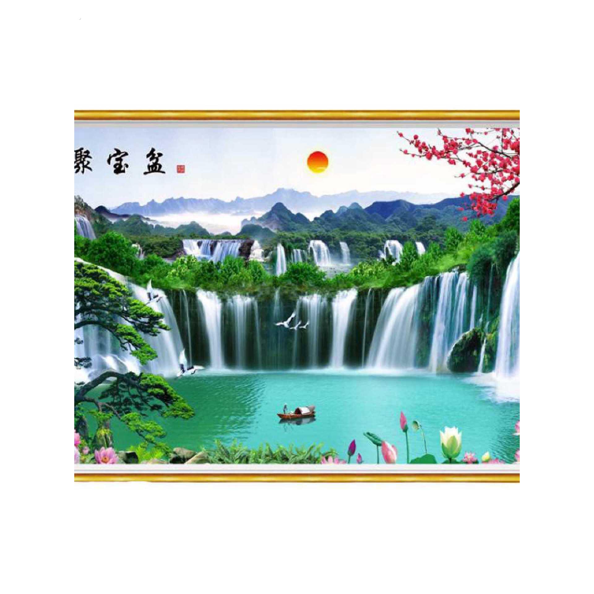 2026年画壁画山水画自粘墙贴画壁纸客厅沙发电视背景墙风景装饰画