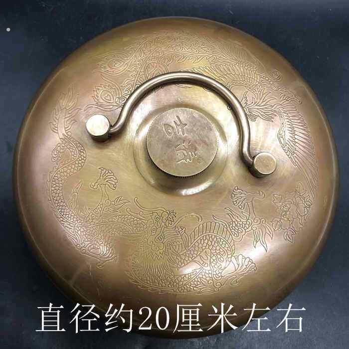 古玩铜器龙凤汤婆子纯铜加厚婆婆捂子暖手热水袋暖壶20厘米左右