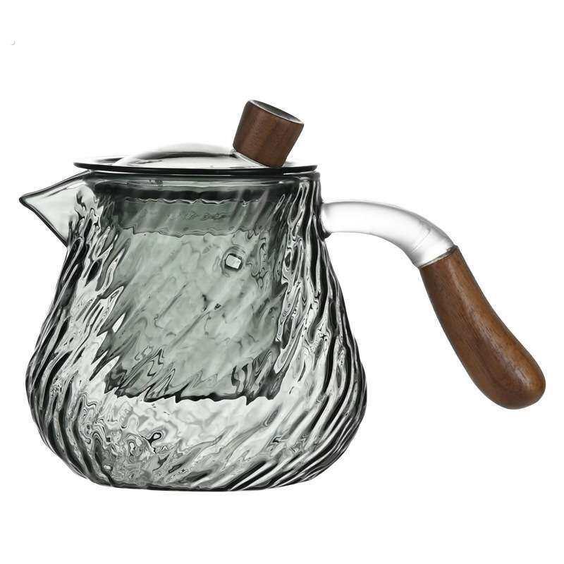 高硼硅玻璃茶壶 家用侧把高温耐热锤纹茶海分茶器功夫茶具泡茶壶