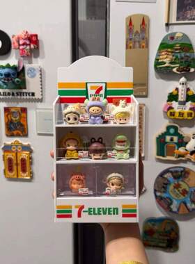 萌粒展示盒迷你彷真超市展示柜冰箱贴娃娃屋小货架摆件扮家家酒玩