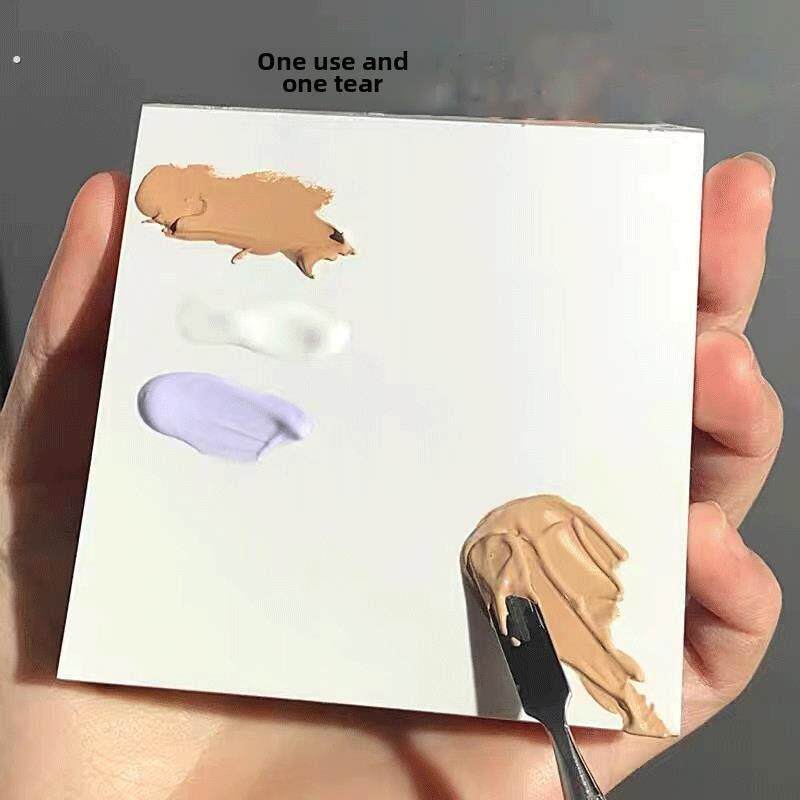 一次性免洗油画棒调色纸懒人画画颜料调色盘可撕揭透明调色板新手