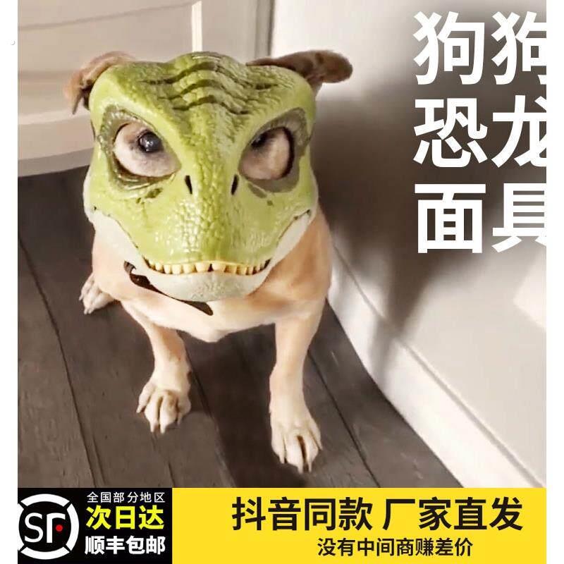 狗狗恐龙面具头套张嘴喂食侏罗纪霸王龙宠物全脸面罩嘎啦搞笑下巴