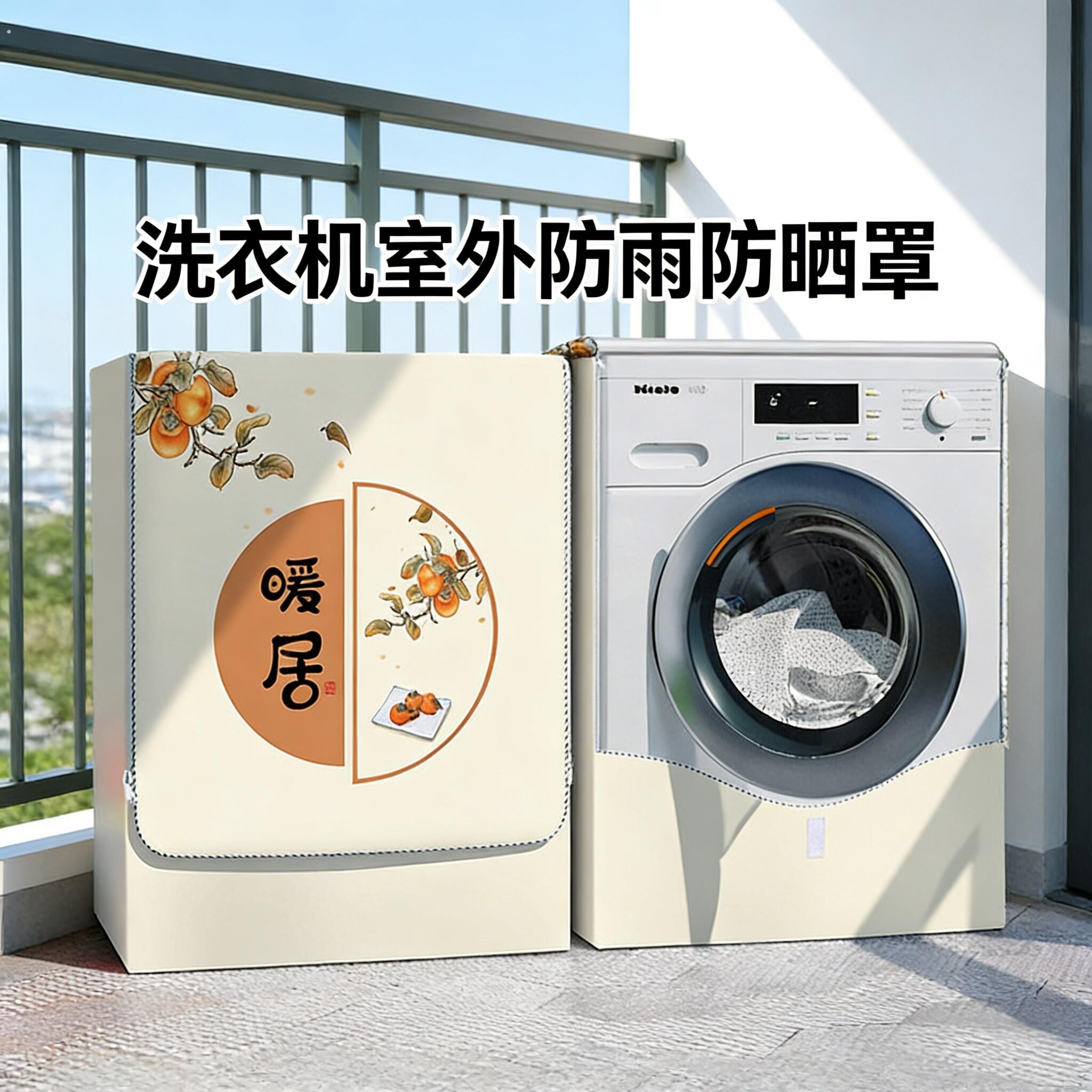 室外洗衣机防雨防晒罩滚筒洗衣机罩套10公斤全自动防尘盖布简约