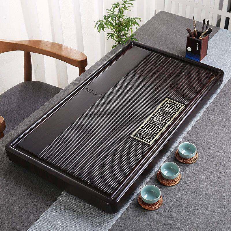 黑檀原木茶盘整块实木茶台现代简约家用电木茶海排水功夫茶具托盘