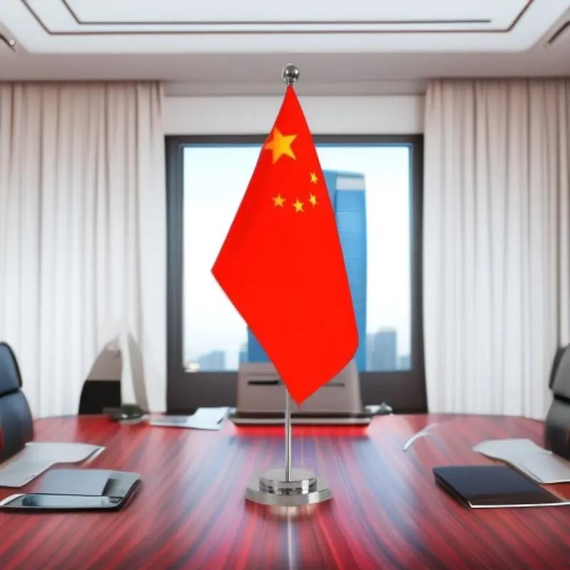 爱国红旗 办公室桌旗座客厅桌面旗帜摆件室内单杆旗架会议室装饰