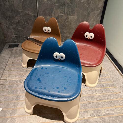 塑料小凳子家用加厚大人客厅茶几矮凳宝宝靠背椅防滑浴室洗澡坐凳