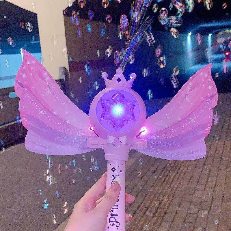 仙女泡泡机权杖魔法棒公主棒泡泡水补充液发光音乐网红豪华泡泡机