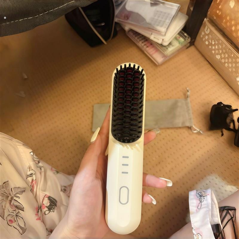 卷发器宿舍可用可携式无线直发梳可携式负离子不伤发直卷两用神器