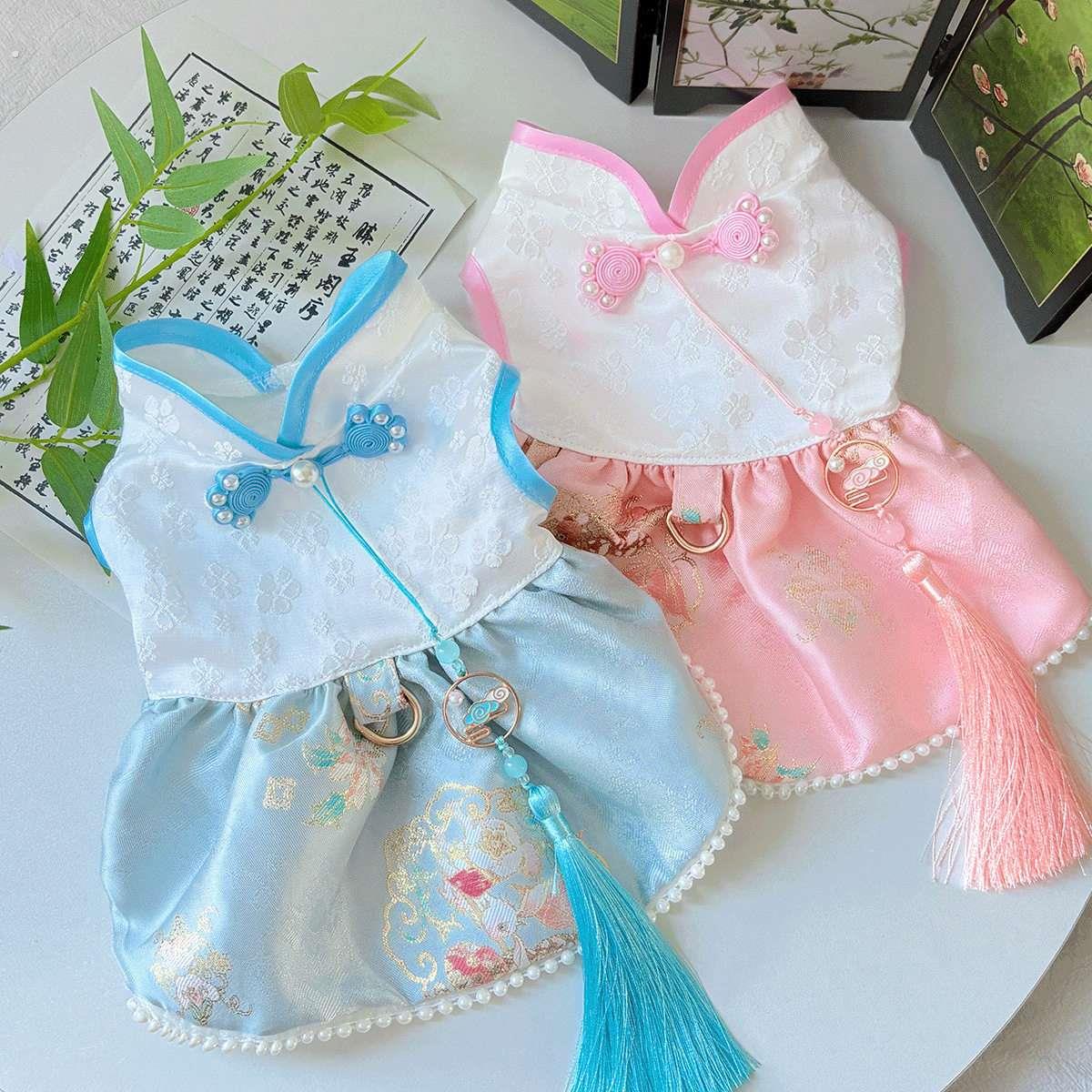 狗狗衣服蝴蝶流苏唐装洋装猫咪衣服国风中小型犬适用新中式服装