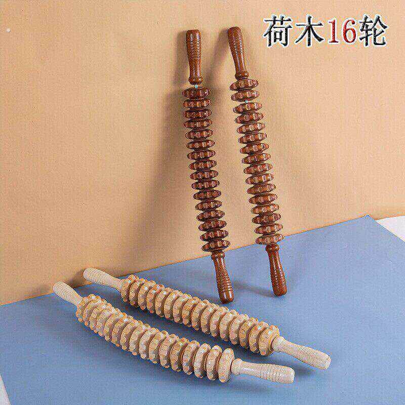 按摩捧狼牙棒滚轮按摩神器背部颈椎腰部瘦腿手持式筋膜擀筋棒滚轮