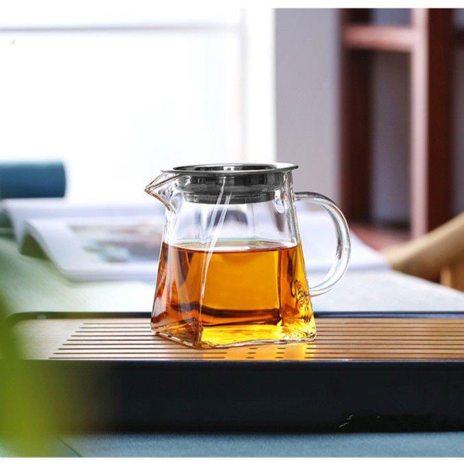 加厚耐热方形公道杯大小号高硼硅玻璃茶具茶海带茶漏分茶器茶道
