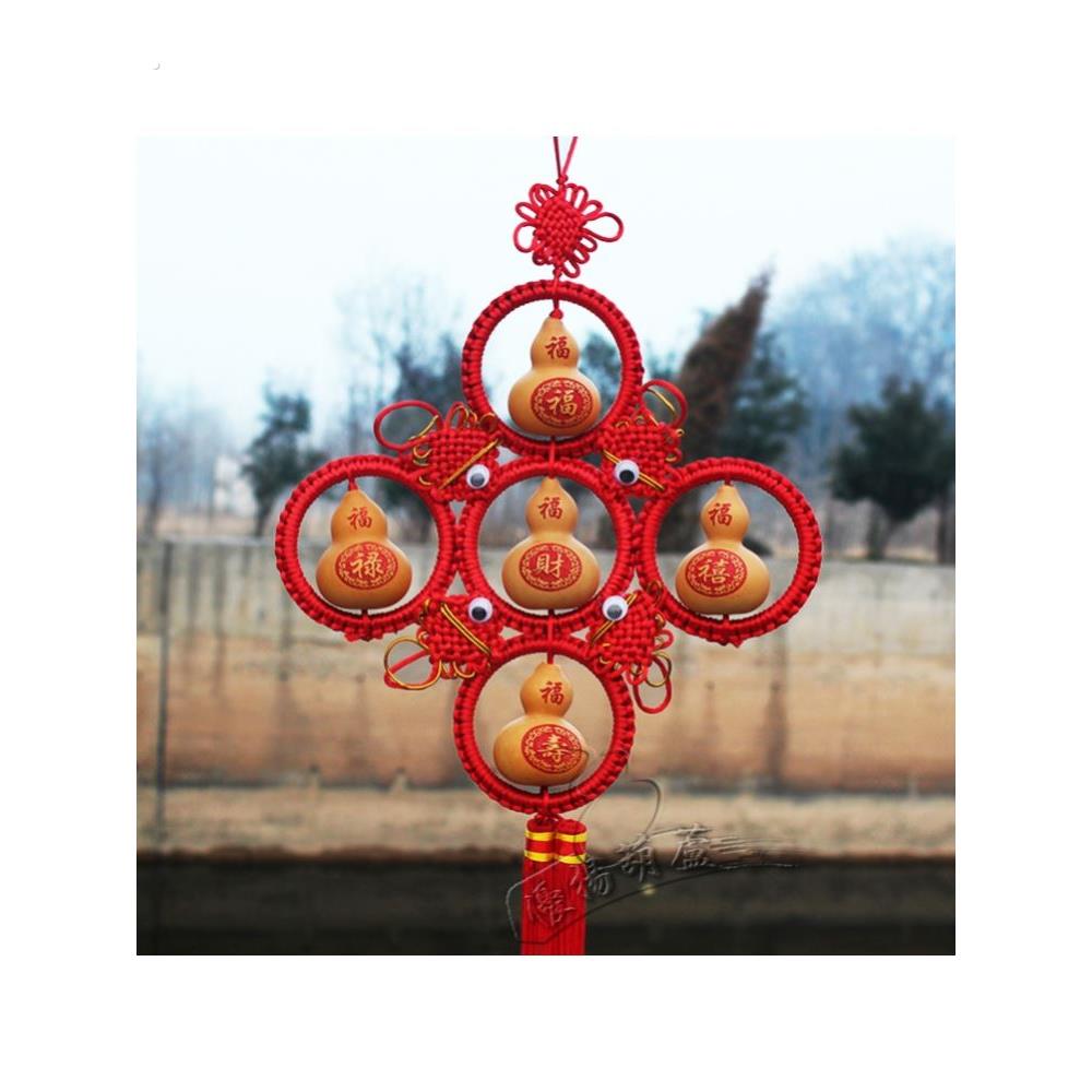 红色葫芦中国结五福葫芦高端大气流苏门对门挂件大门客厅大号玄关