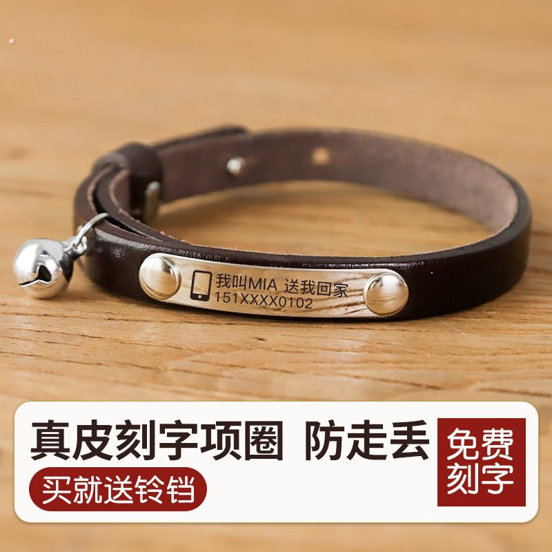 猫咪刻字项圈防丢失铃铛项炼猫猫颈圈狗狗小型犬宠物名字脖圈猫牌