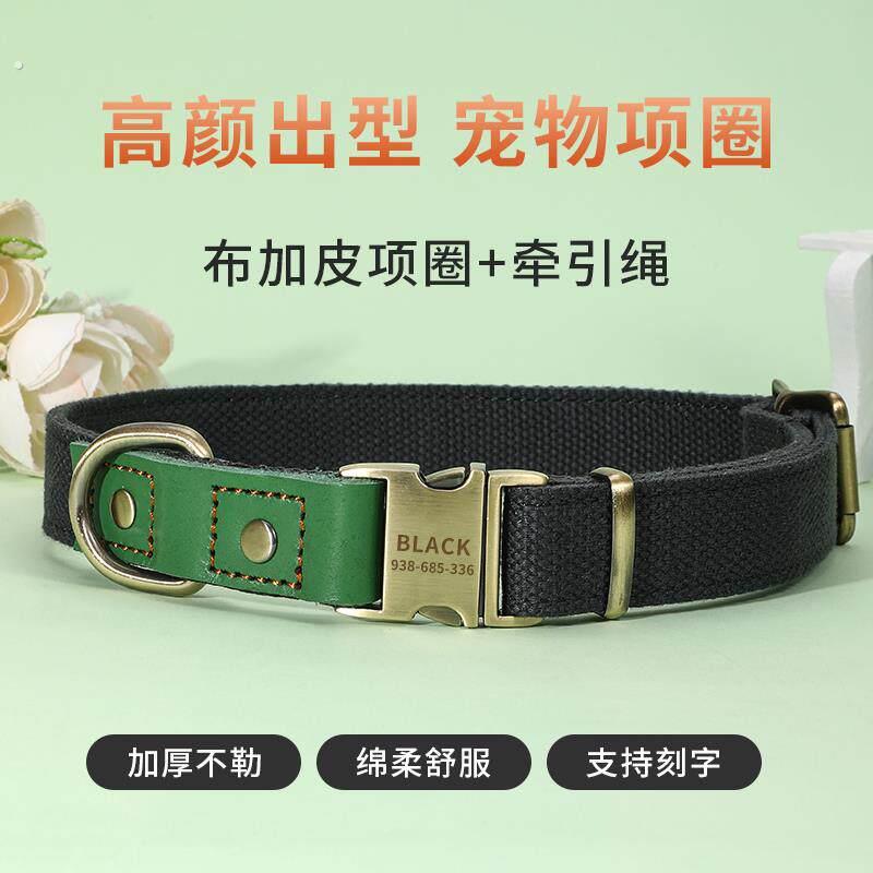 狗狗项圈脖圈结实小狗中大型犬颈圈脖套牵引刻字狗牌定制防丢泰迪