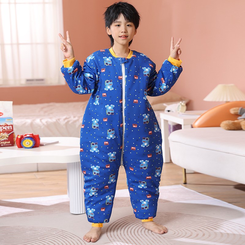 儿童睡袋秋冬款纯棉中大童小孩分腿睡袋宝宝冬季加厚小学生防踢被