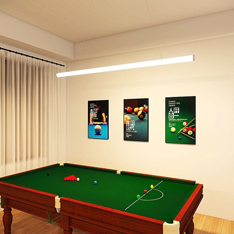 极简长条灯办公室吊灯圆形灯管餐厅吧台超市照明灯餐桌吊线灯具