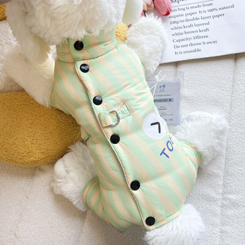 宠物可牵引四脚棉衣泰迪博美比熊贵宾小型幼犬约克夏狗狗秋冬衣服