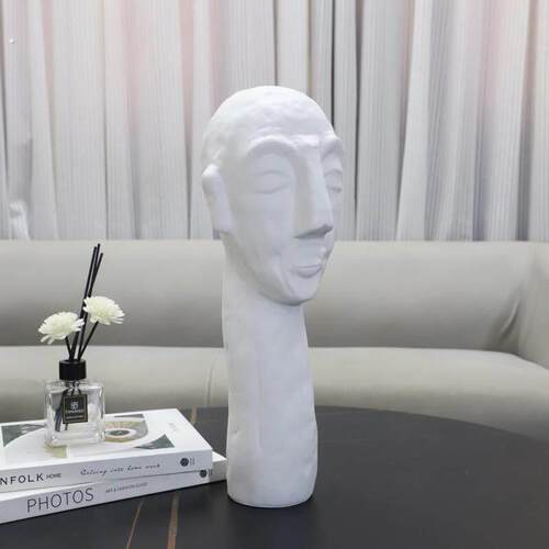 现代简约抽象艺术人脸雕塑树脂摆件玄关酒店书房电视柜家居装饰品