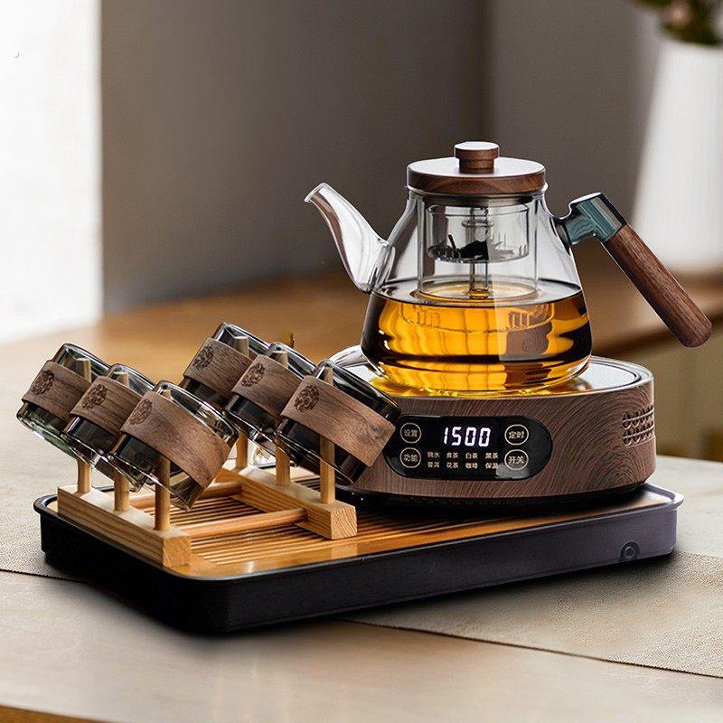 新款煮茶器侧把煮茶炉茶具套装耐热玻璃煮茶壶泡茶小型电陶炉茶盘