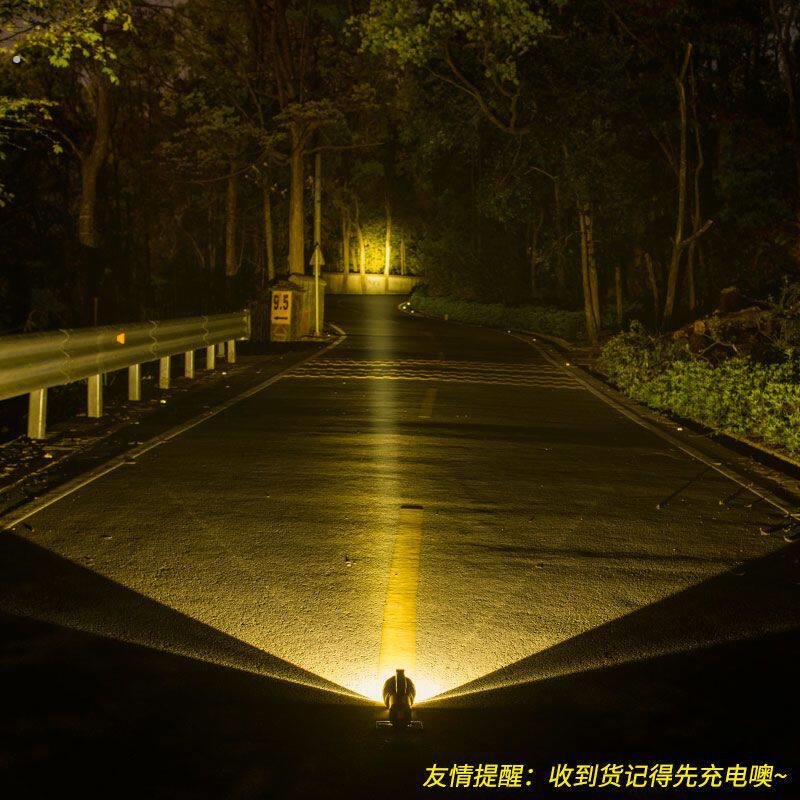 手电筒超长续航大容量黄光强光可充电户外超亮大功率数码探照灯远