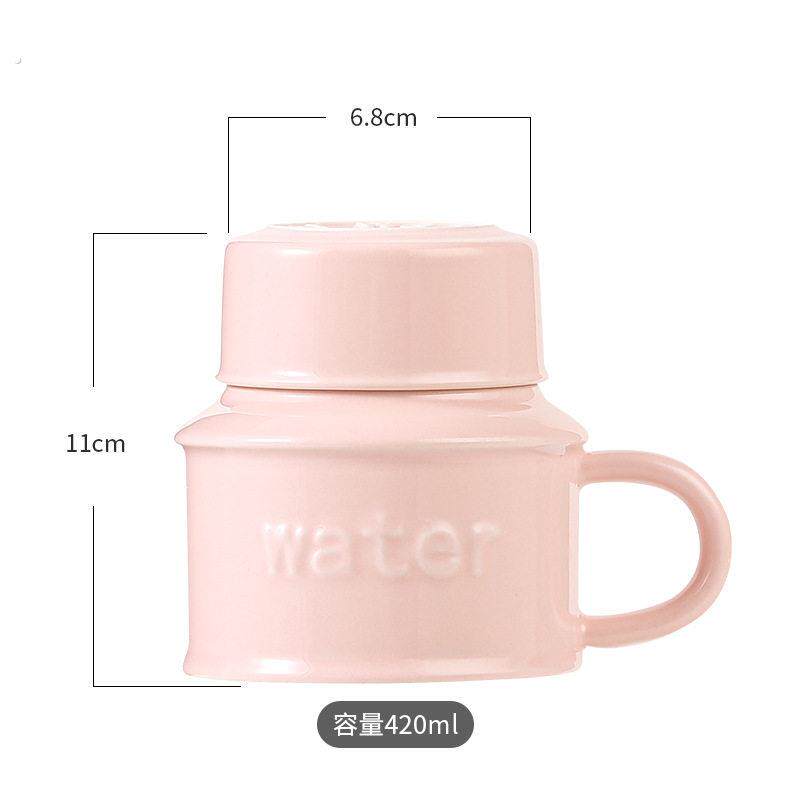马克杯带盖高级感轻奢大容量高颜值家用喝水恒温加热杯垫陶瓷水杯
