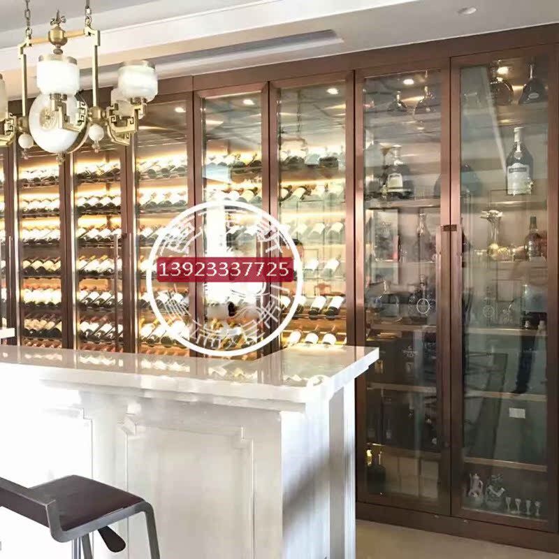 定制家庭吧台酒柜 酒廊展示冷藏柜 别墅酒柜 恒温酒窖展示柜 每方