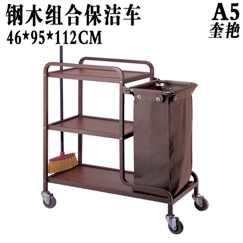 新款物业保洁清洁车酒店餐厅收碟碗车单位公司双桶多用榨水拖把车