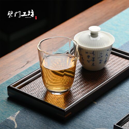 碧门工坊日式玻璃公道杯功夫茶分茶器耐热透明公杯茶道茶具零配件
