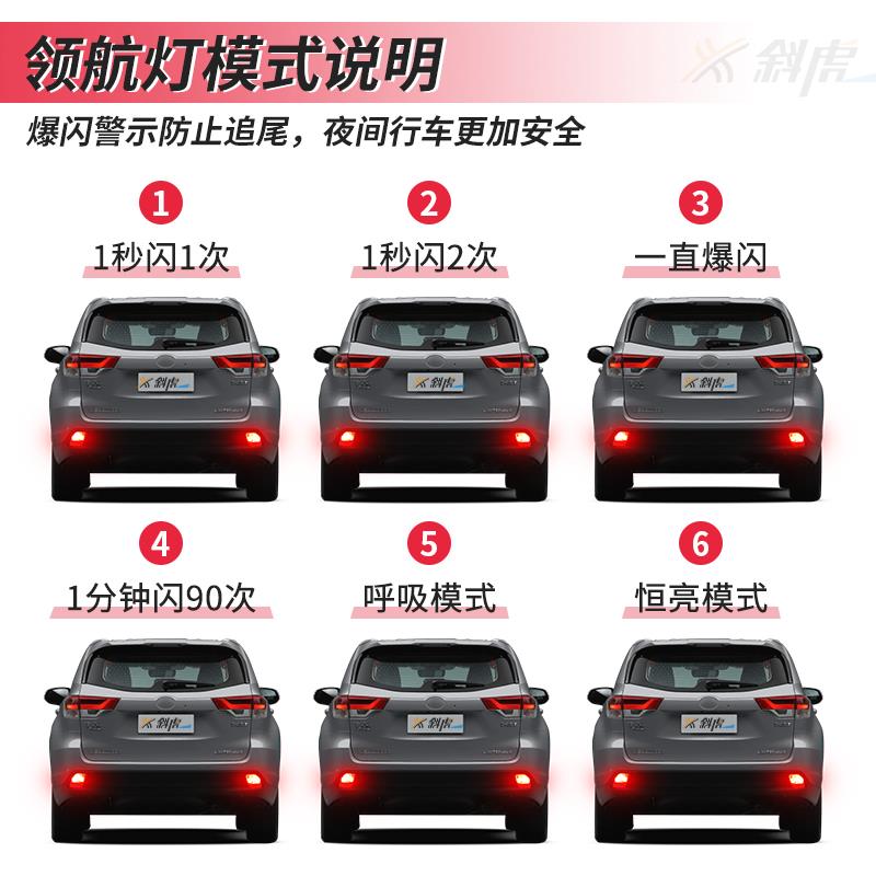 领航灯泡适用汉兰达后雾灯改装刹车爆闪LED防追尾后杠灯巡航灯
