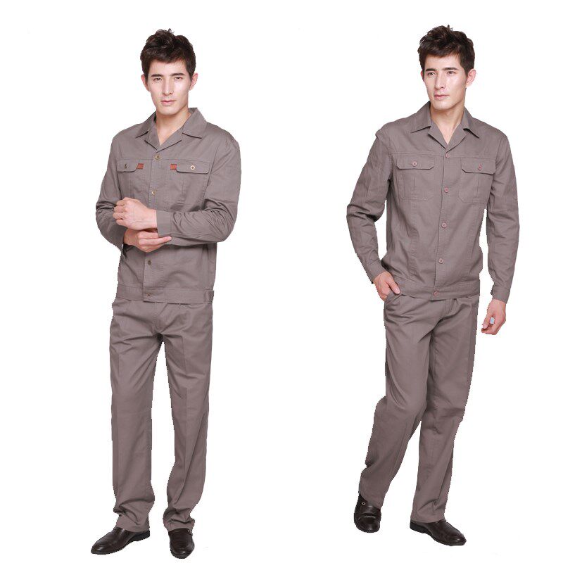 工作装春秋夏季薄款纯棉劳保工作服卡其色长袖全棉厂服锦承JC-331