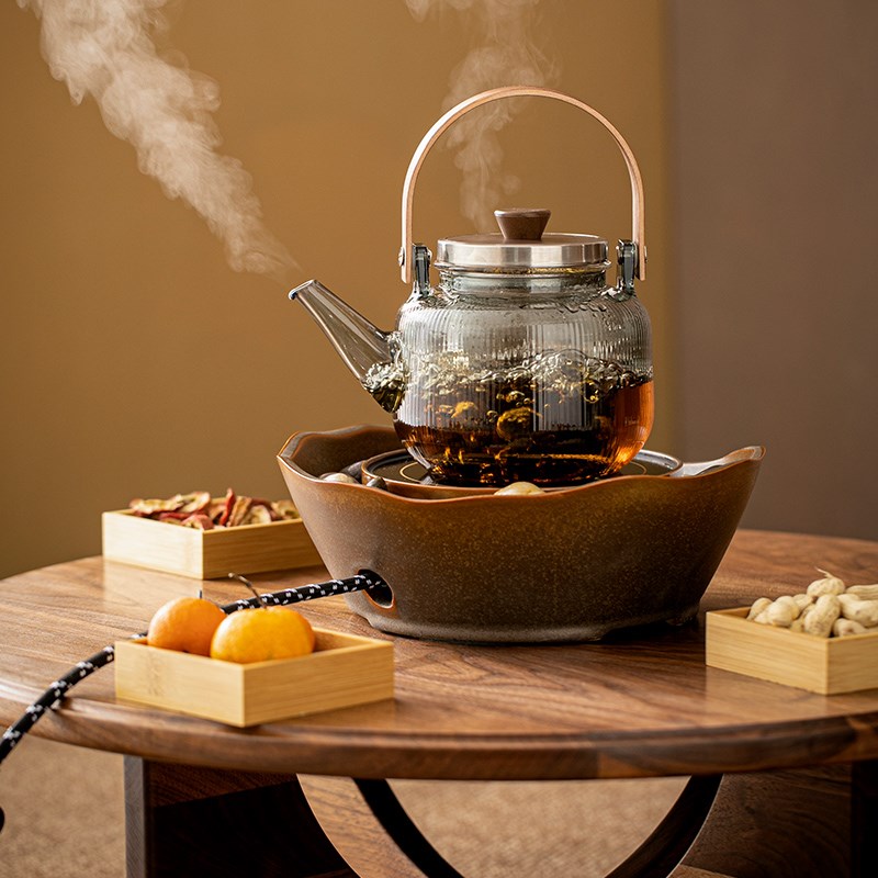 家用室内围炉煮茶一套烤茶电陶炉罐罐茶煮茶器玻璃茶壶泡茶煮茶炉
