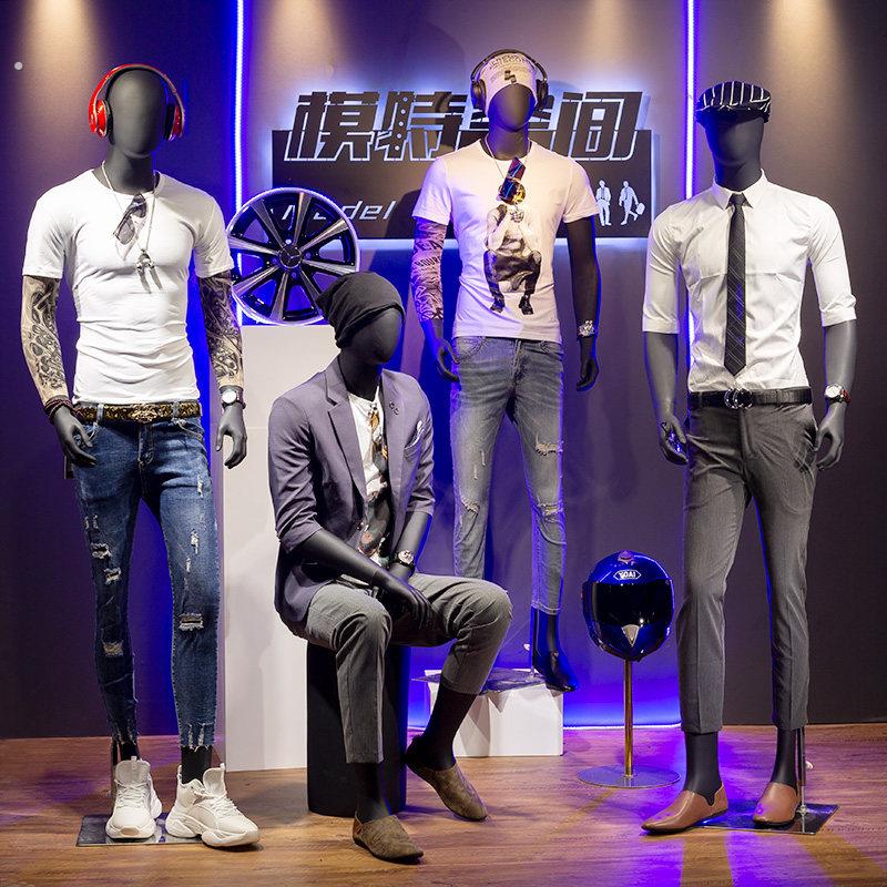 服装店男装模特道具全身 橱窗人偶模型西装假人体模特道具展示架