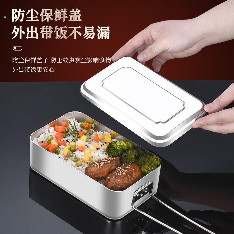 新产品铝饭盒80代餐盒长方形户外铝制饭盒老式怀旧加厚特大号