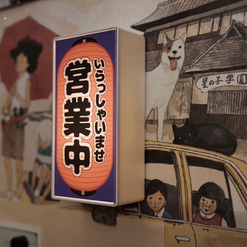 营业中灯牌摆件发光冰箱贴磁贴日式风微缩灯箱氛围感桌面摆件治愈